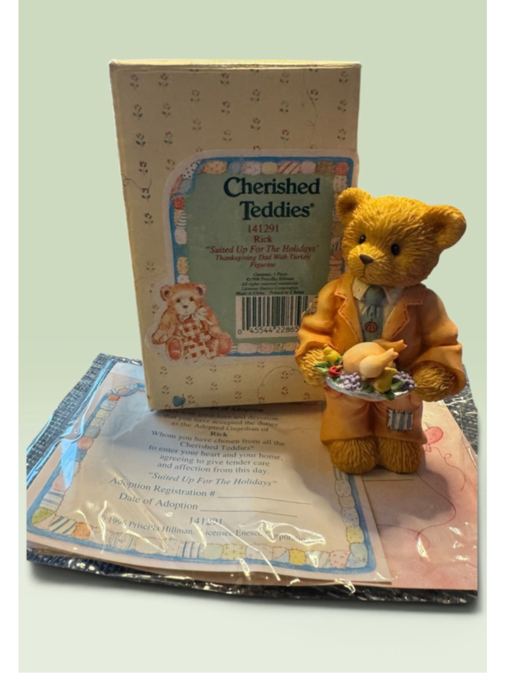 Cherished Teddies Rick Suited Up For The Holidays Figurine #141291 - Brand New